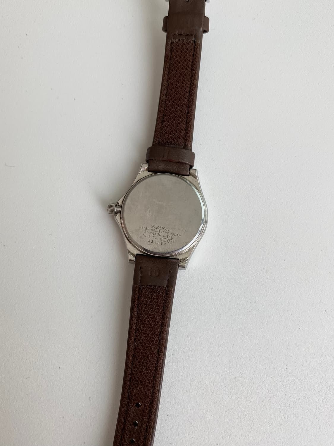 Seiko 세이코 쿼츠 데이데이트 브라운 레더 상품이미지3