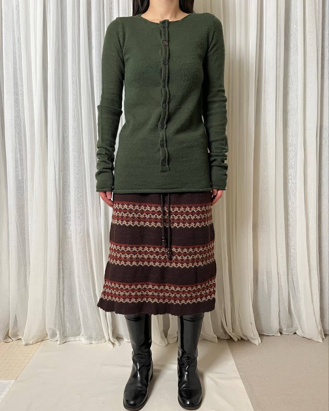 요지야마모토 롱 플라켓 니트 Y’s yohji yamamoto 헨리넥 상품이미지2