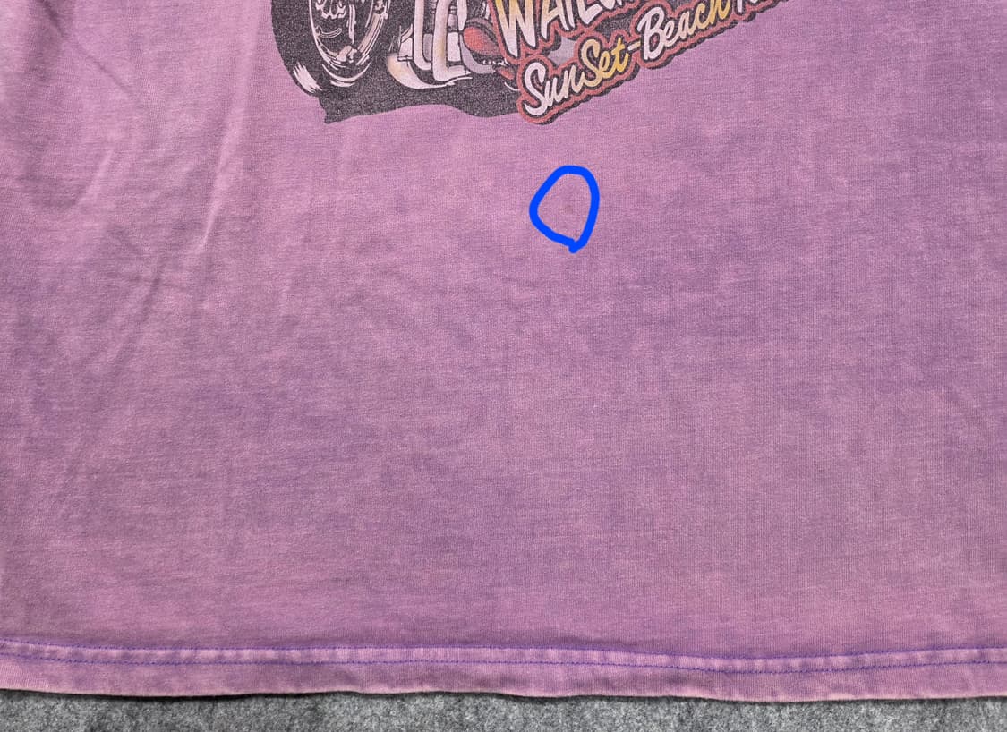 아웃스탠딩 하와이 바이크 그래픽 피그먼트 워싱 반팔티 L 상품이미지5