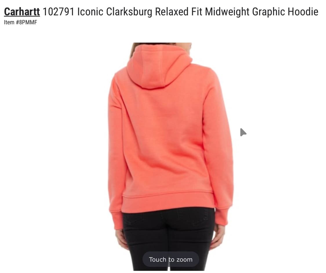 [새상품/S] 칼하트 US 오리지널 클락스버그 미드웨이트 로고 후드 상품이미지2