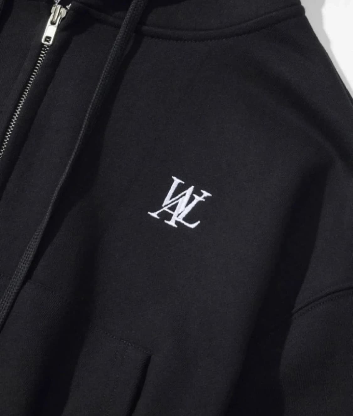 우알롱 크롭 후드집업 (거의 새상품)(black)(xs) 상품이미지3