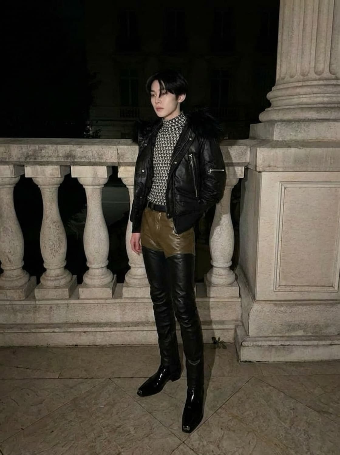 ECKHAUS LATTA 투컬러  에코레더 팬츠 상품이미지1