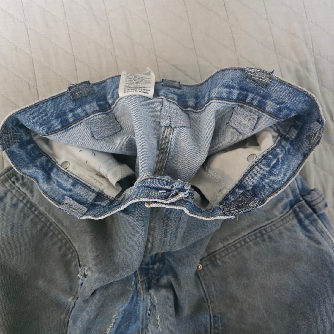 [34X32] 빈티지 칼하트 더블니 B73 DST 데님팬츠 헬 트래쉬드 상품이미지5
