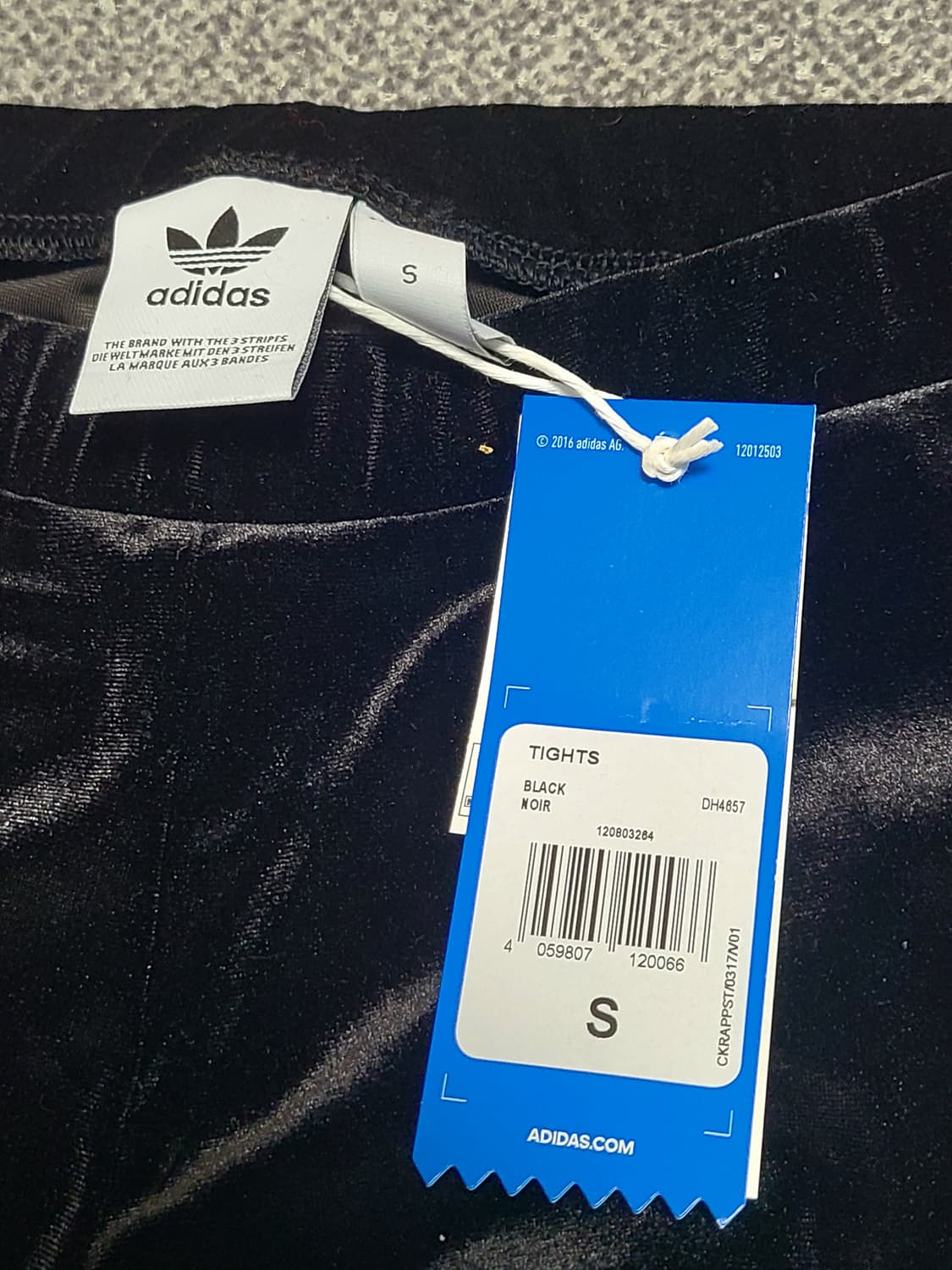 아디다스 벨벳 3선 레깅스 S 새상품 68cm  26-28 인치 상품이미지6