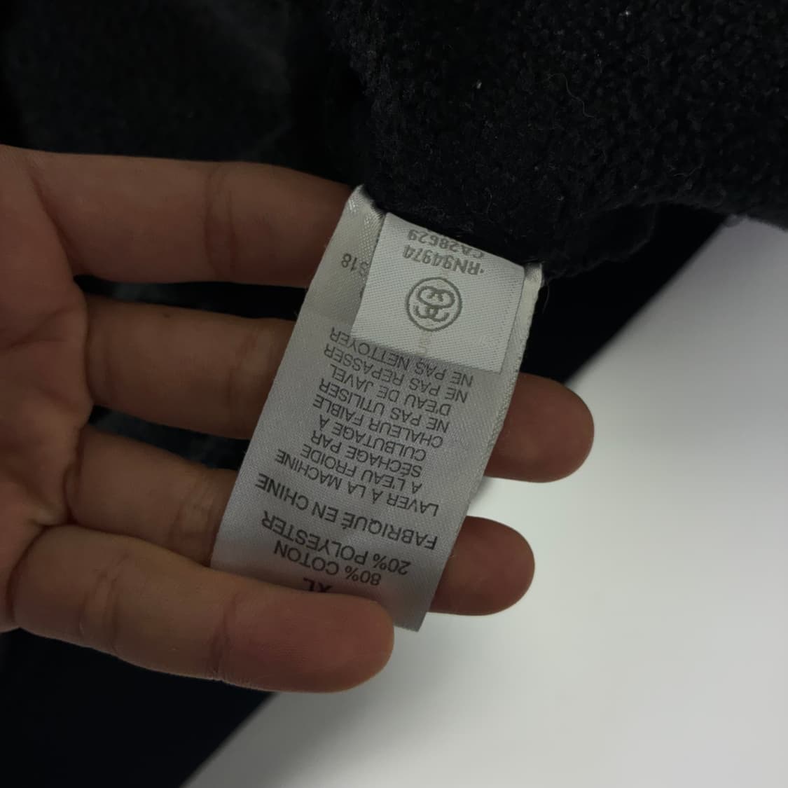 Stussy  스투시 베이직 빅스탁로고 블랙 후드집업  상품이미지7