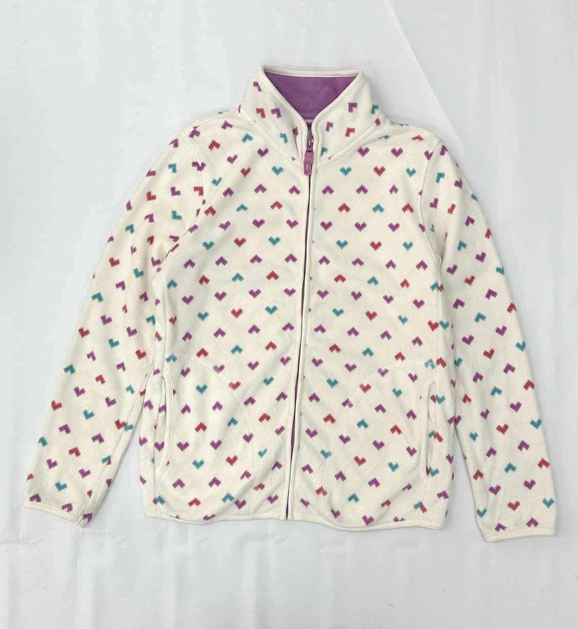 💜팝갸루 하트 후리스💜재팬 유니클로 갸루 플리스 집업  상품이미지2