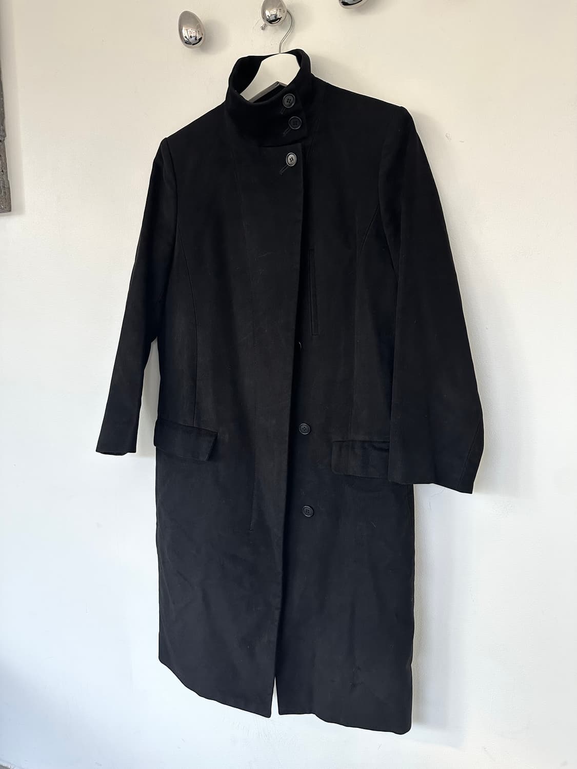 헬무트랭 2000s 친츠 몰스킨 하이넥 코트 상품이미지3