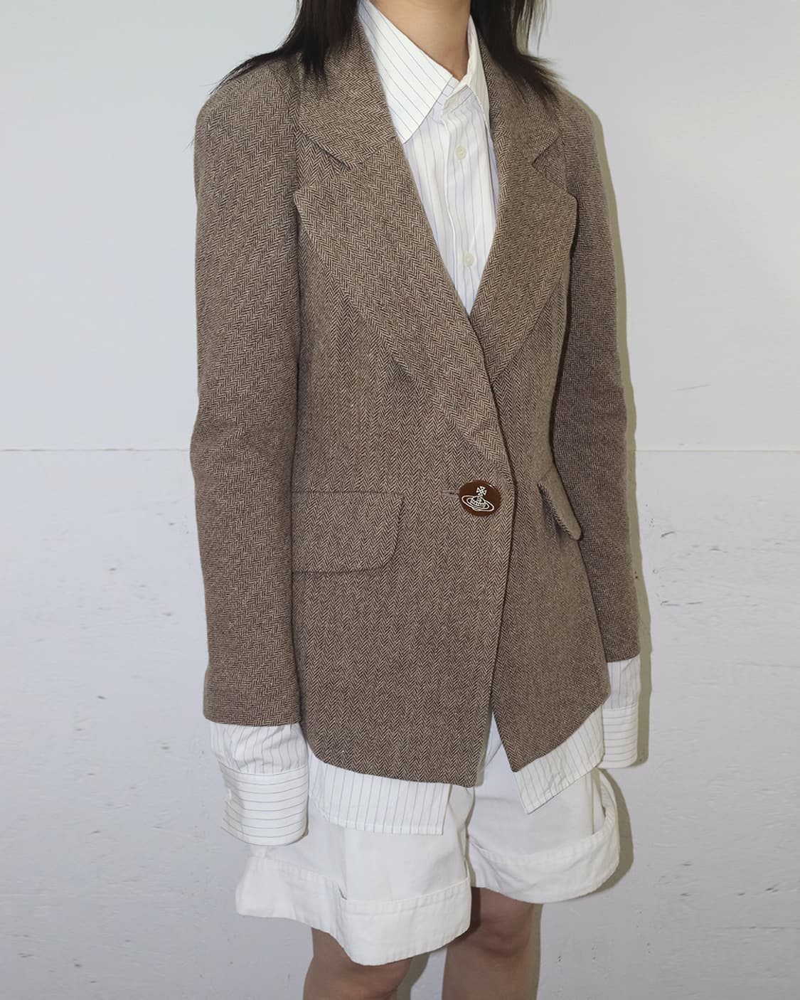 비비안 웨스트우드 레드라벨 헤링본 울 블레이저 상품이미지3