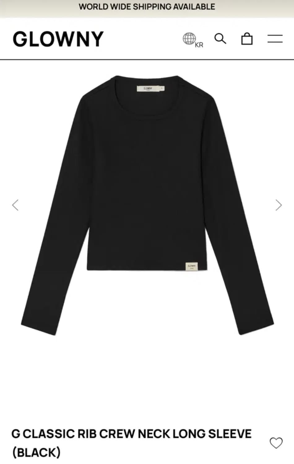 새상품) 글로니 g classic rib crew neck 롱슬리브 상품이미지1