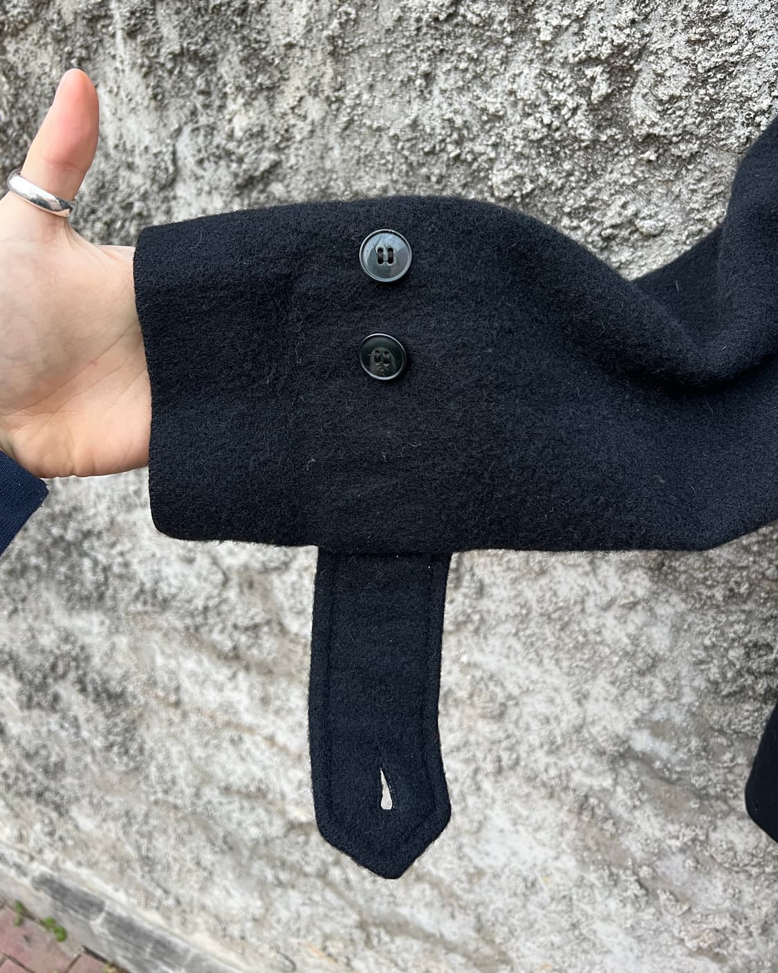 [XL] 90s 아네스베 옴므 울 하프 코트 상품이미지6