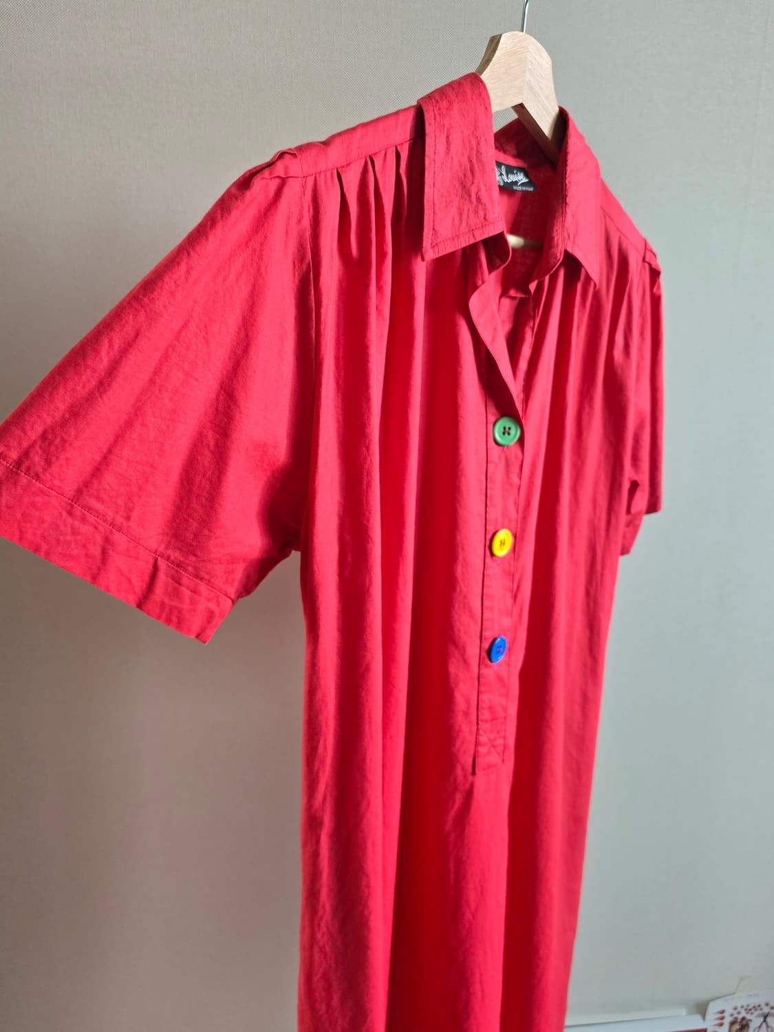 유럽 vintage 비비드 컬러버튼 셔츠 원피스 made in italy 상품이미지4