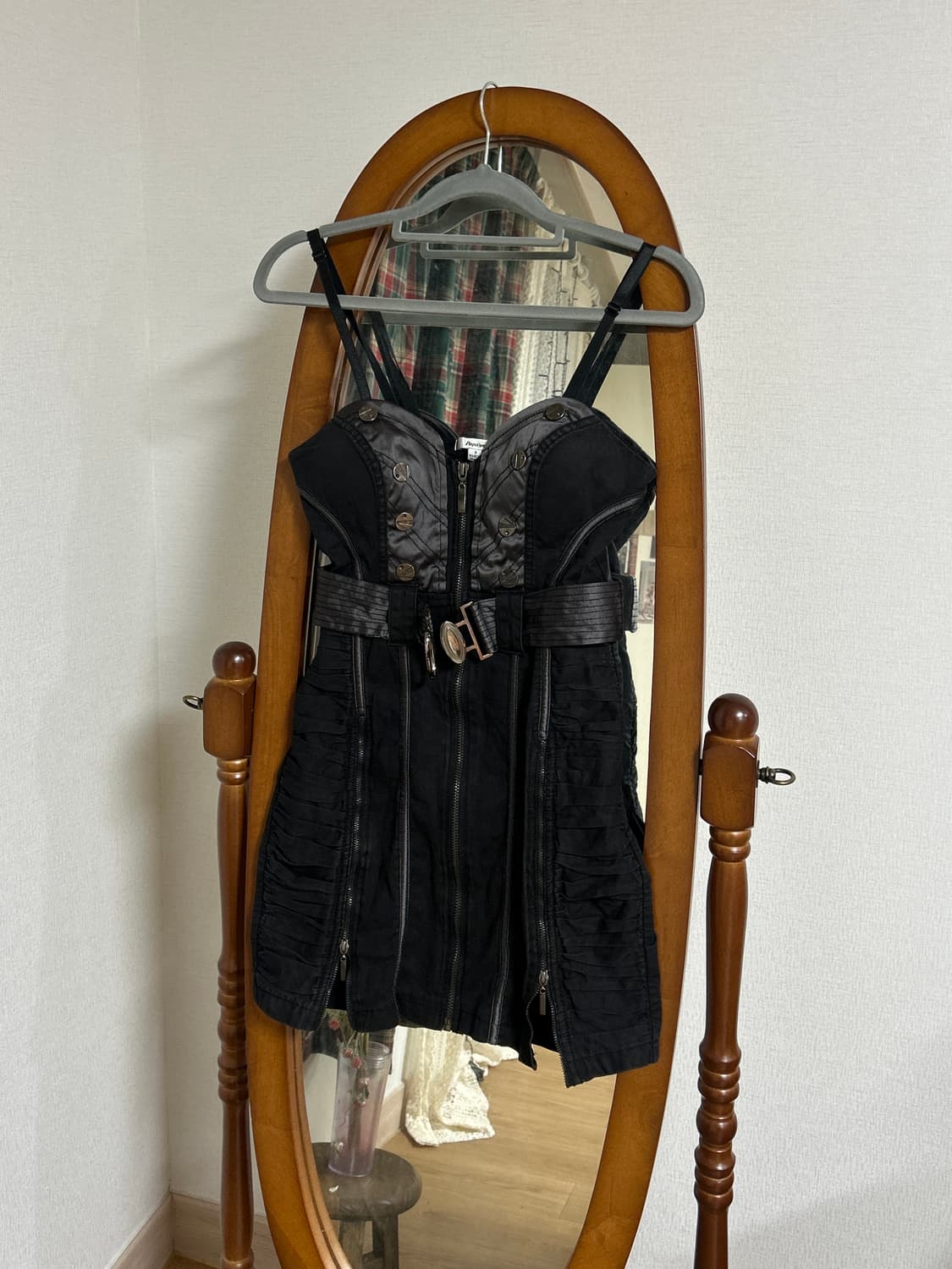 블랙 건메탈 미니 슬립원피스 상품이미지1