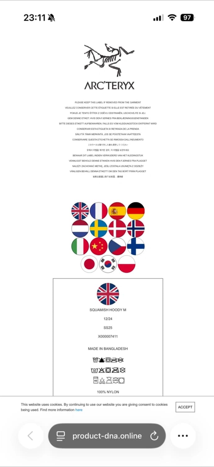 아크테릭스 스쿼미시 후디 블랙L 상품이미지6