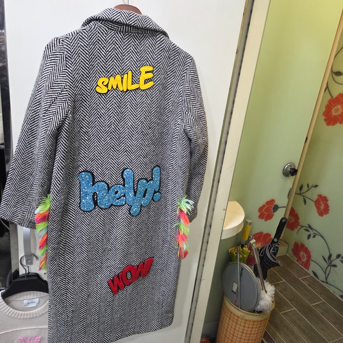 이태리 헤링본 롱 코트 상품이미지1