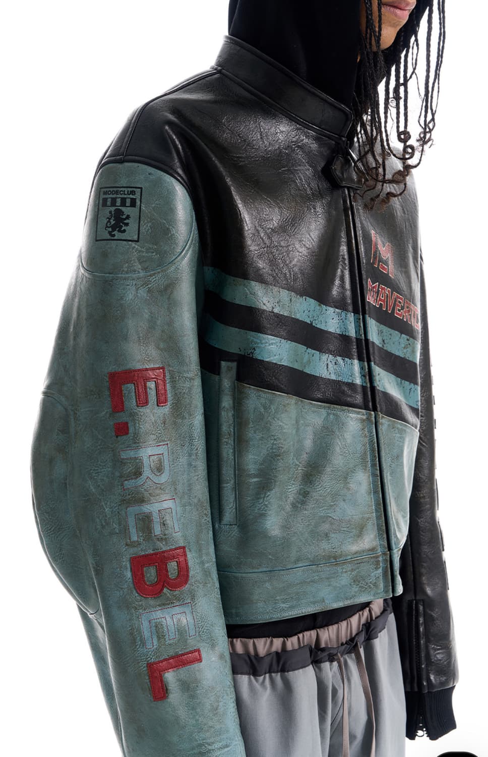 Black Maverick Hooded Leather Jacket 상품이미지7