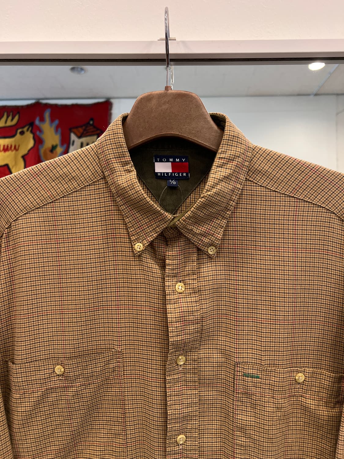90s Tommy Hilfiger 타미힐피거 투포켓 올드 체크 셔츠 상품이미지3