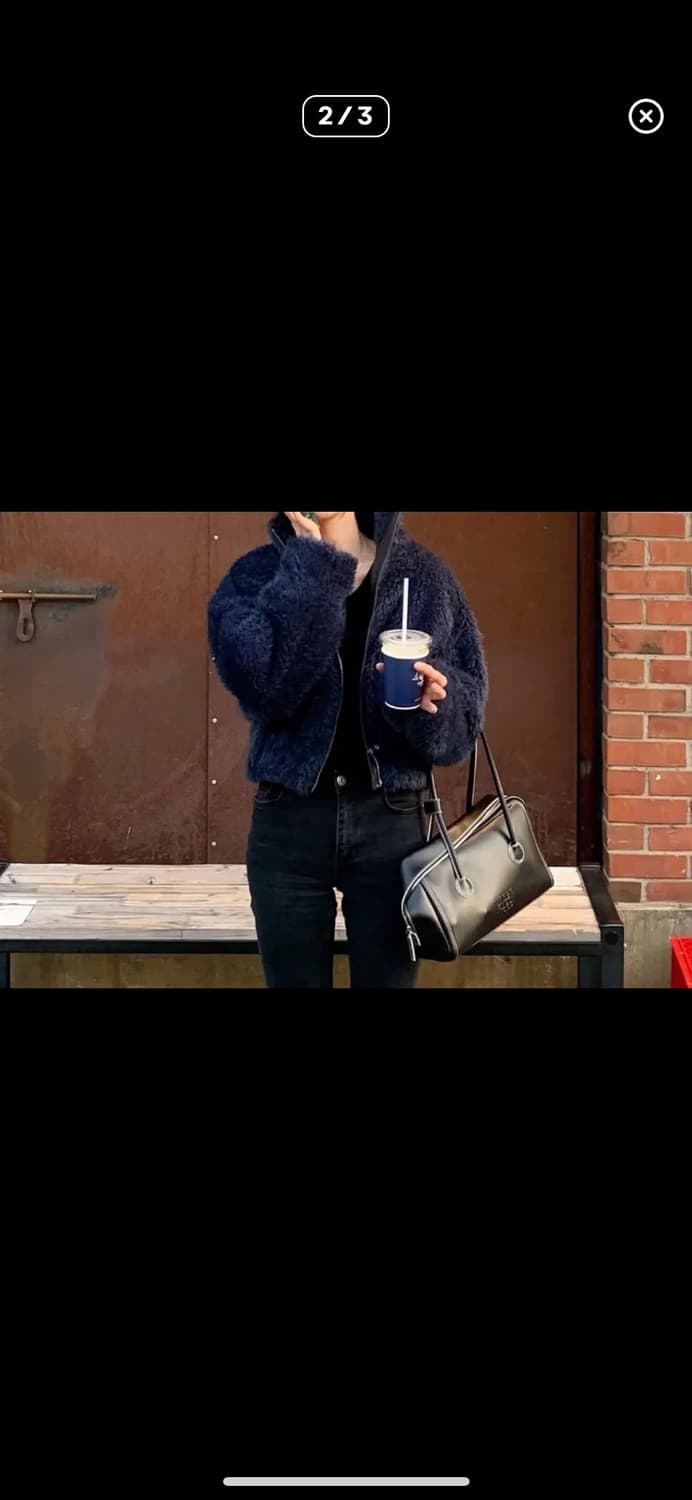 아모멘토 퍼자켓 블루 상품이미지1