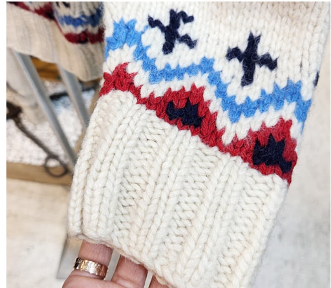 Antibal listic 도톰한 울 눈꽃 스웨터 빈티지 집업 상품이미지5