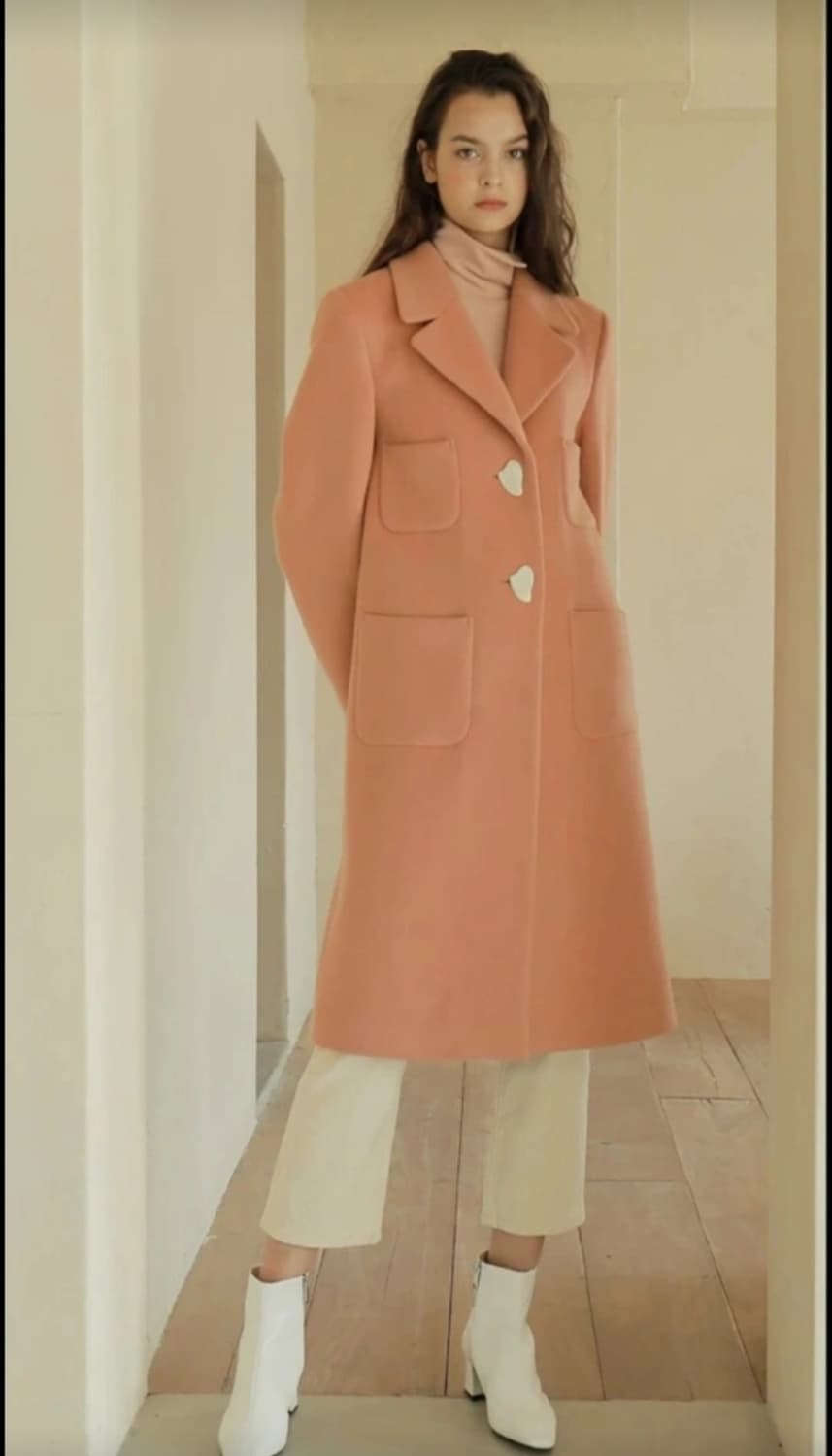 폴앤앨리스 핑크 울코트 상품이미지2