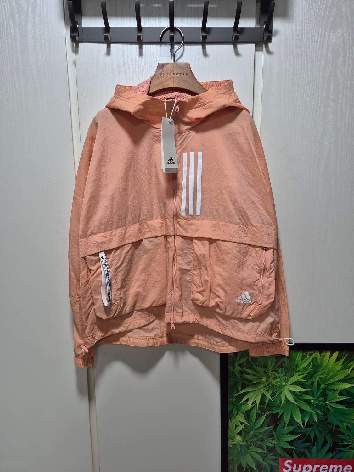 (세일)(새상품)아디다스 여성 윈드브레이커 살구색 상품이미지1
