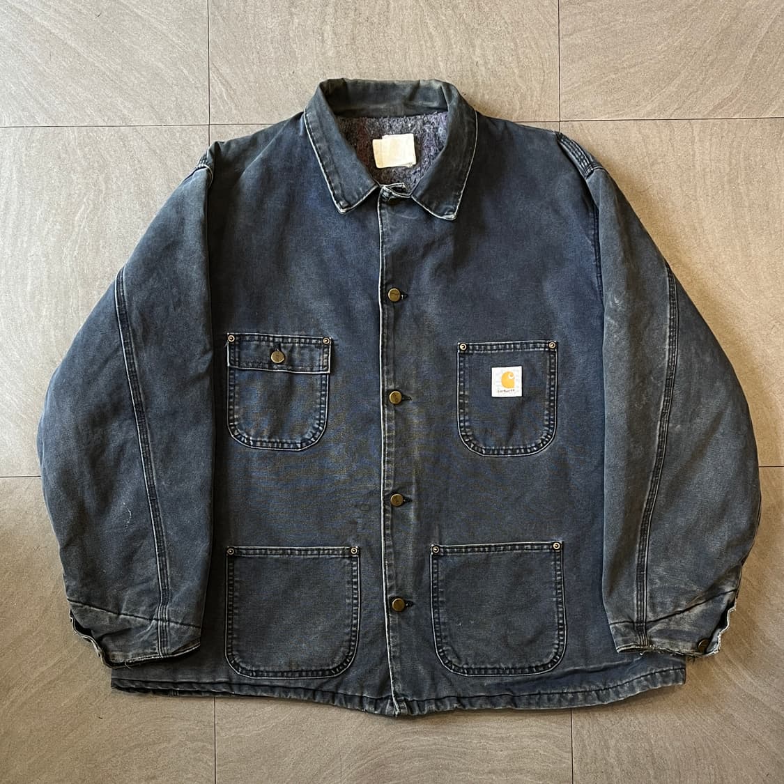 90년대 생산 칼하트 정품 네이비 덕 초어 자켓 상품이미지1