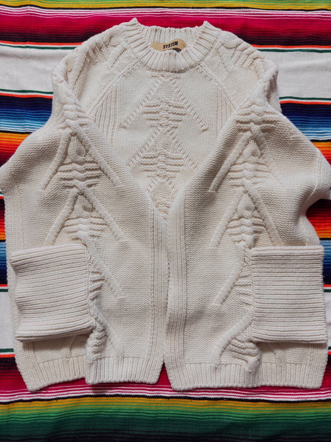 System Poncho Cape Glove cable knit 상품이미지5