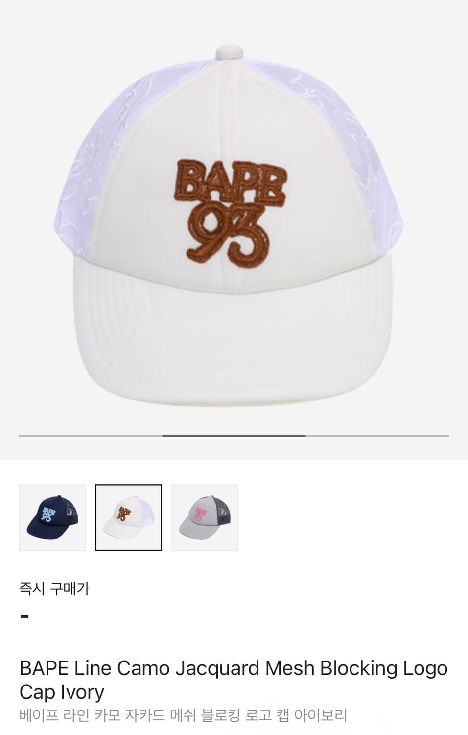 Bape 베이프 카모 메쉬 로고 모자 상품이미지2