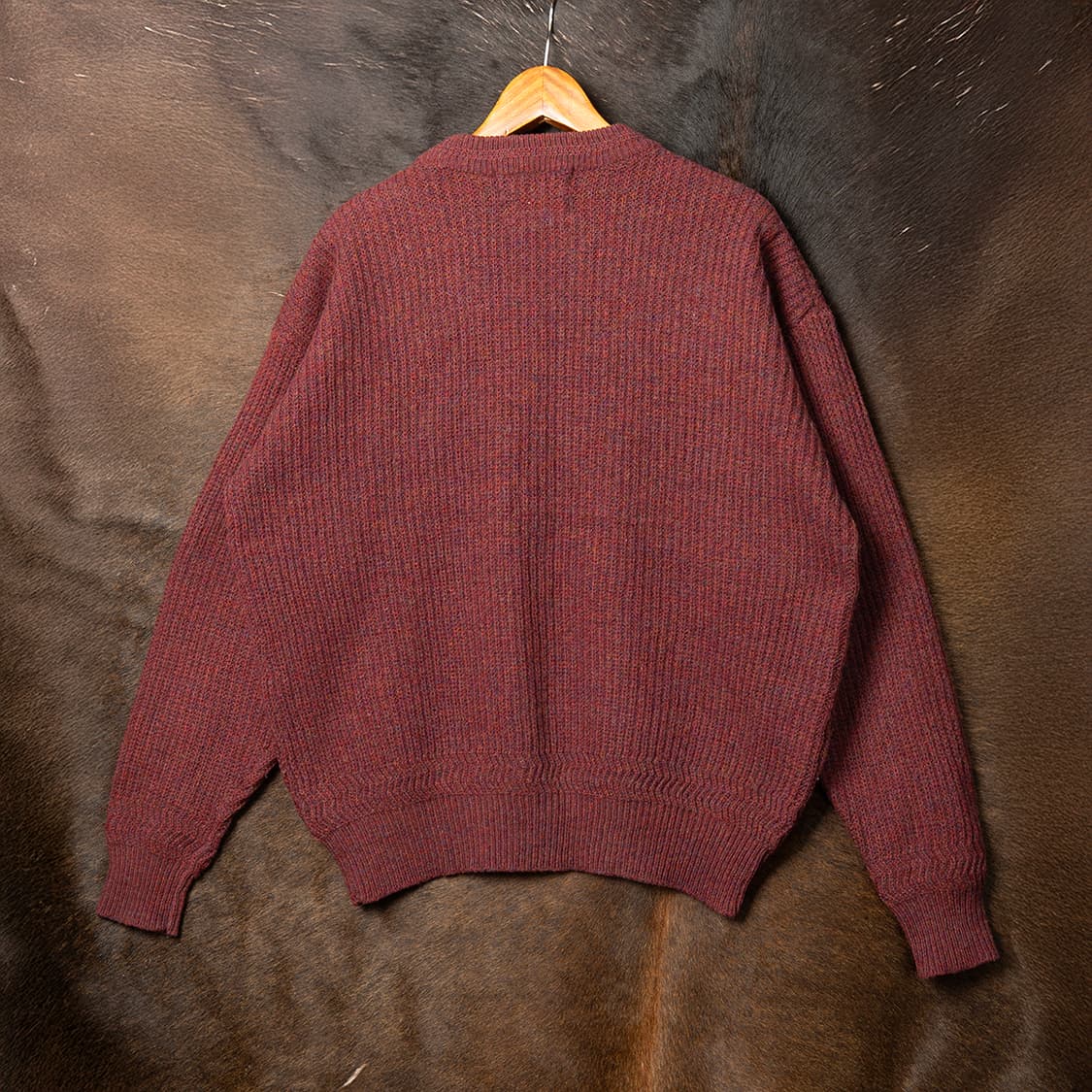 [110] 80s W.m.LEISMAN 셔틀랜드 울 스웨터 버건디  상품이미지2