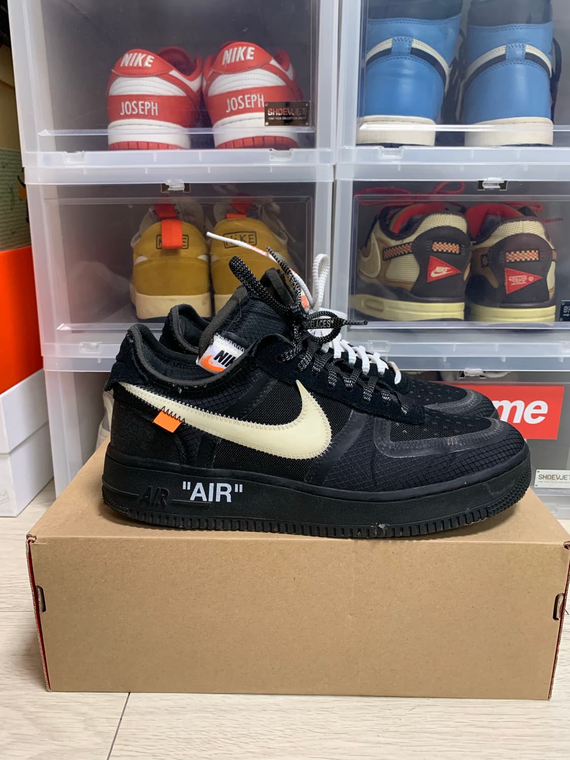 [275]나이키 오프화이트 에어포스 로우 블랙 상품이미지4