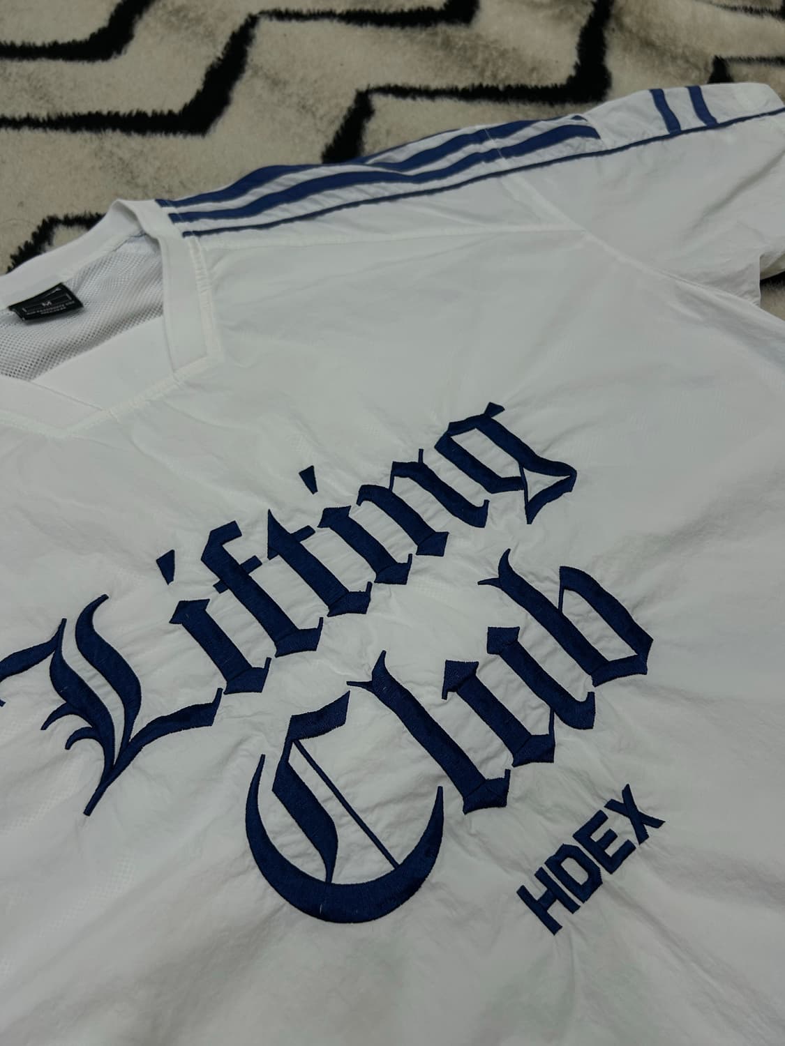 [100]HDEX 나일론 오버핏 자수 반팔/화이트 상품이미지1