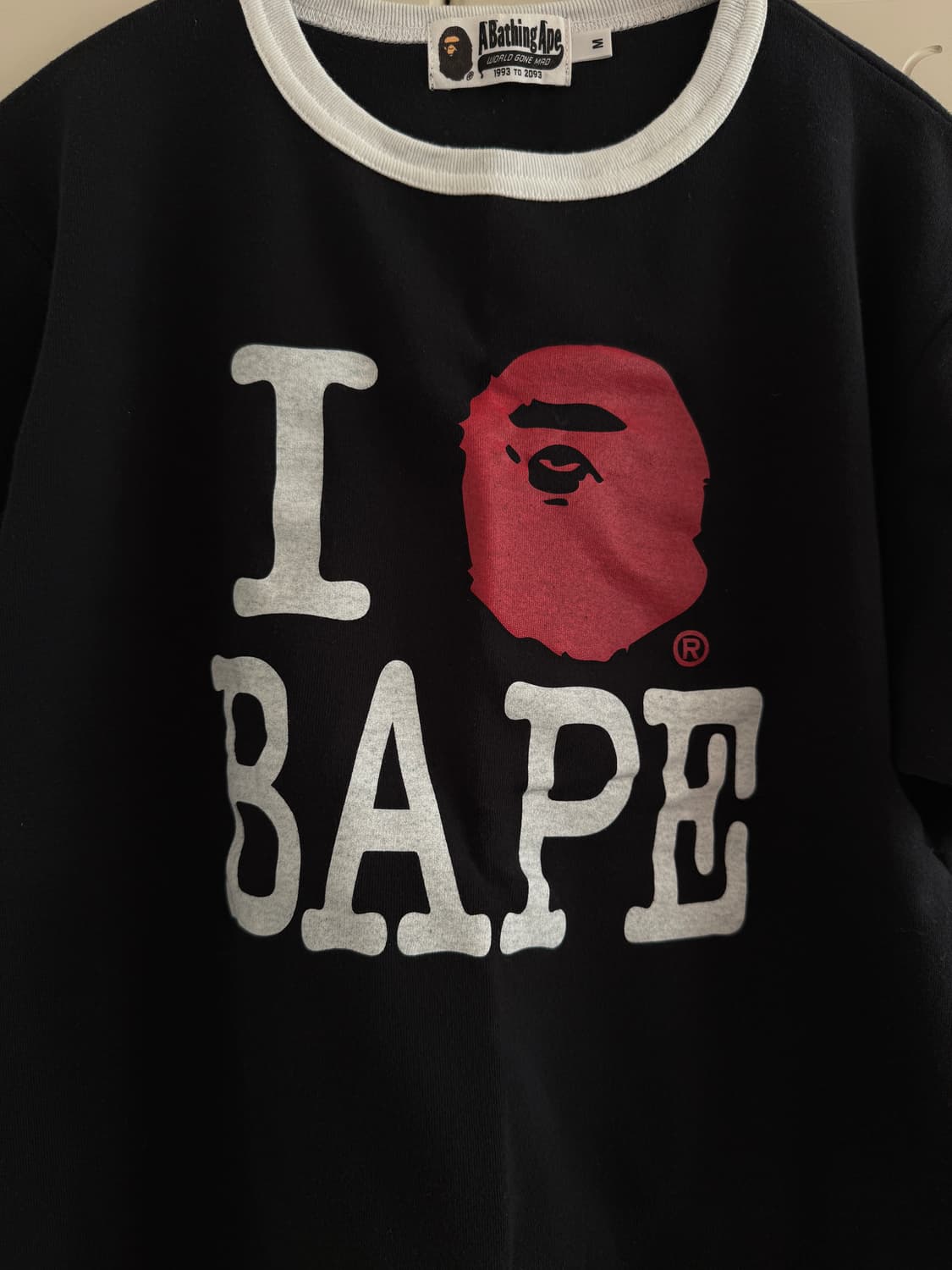 베이프 BAPE 아이러브베이프 링거 반팔티 블랙 M 상품이미지3