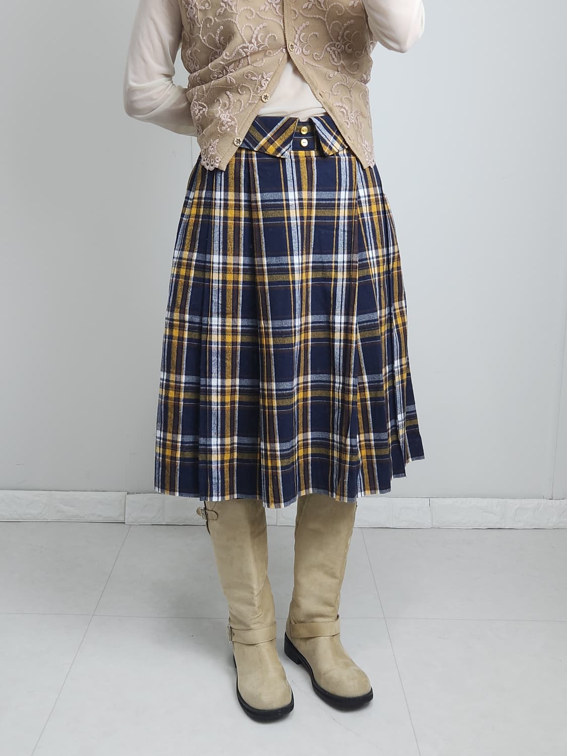 체크 플리츠 스커트 상품이미지2