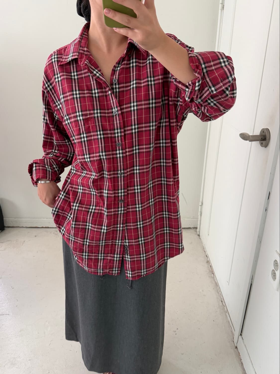 일본빈티지 버버리 노바체크 셔츠 상품이미지1