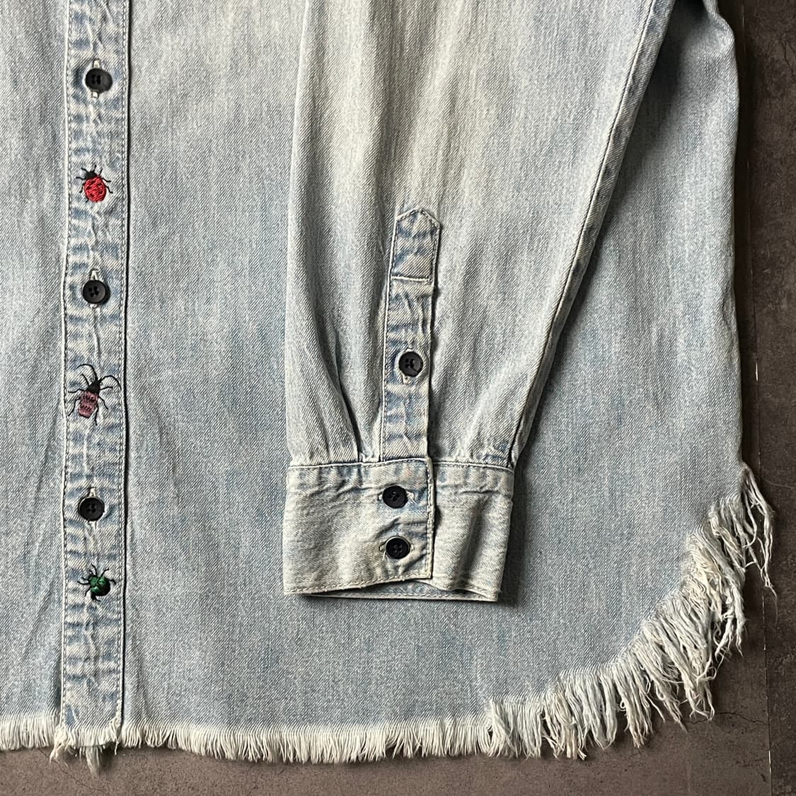 LUCKY BRAND 빈티지 워싱 자수 데님  코튼 셔츠 A00487 상품이미지5