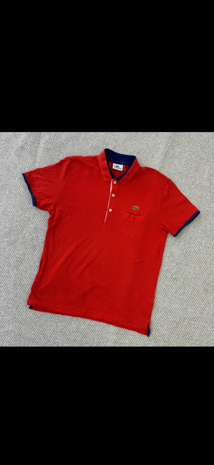 라코스테 빨간색 슬림핏 카라티 95 상품이미지1