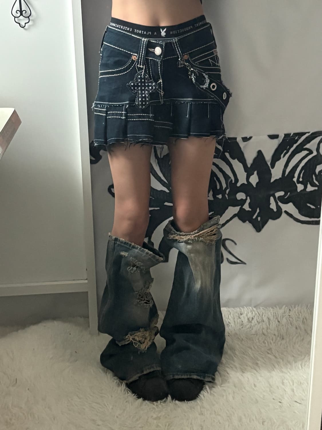 Trulylion Hurt Logo Keyring Denim skirt  상품이미지7