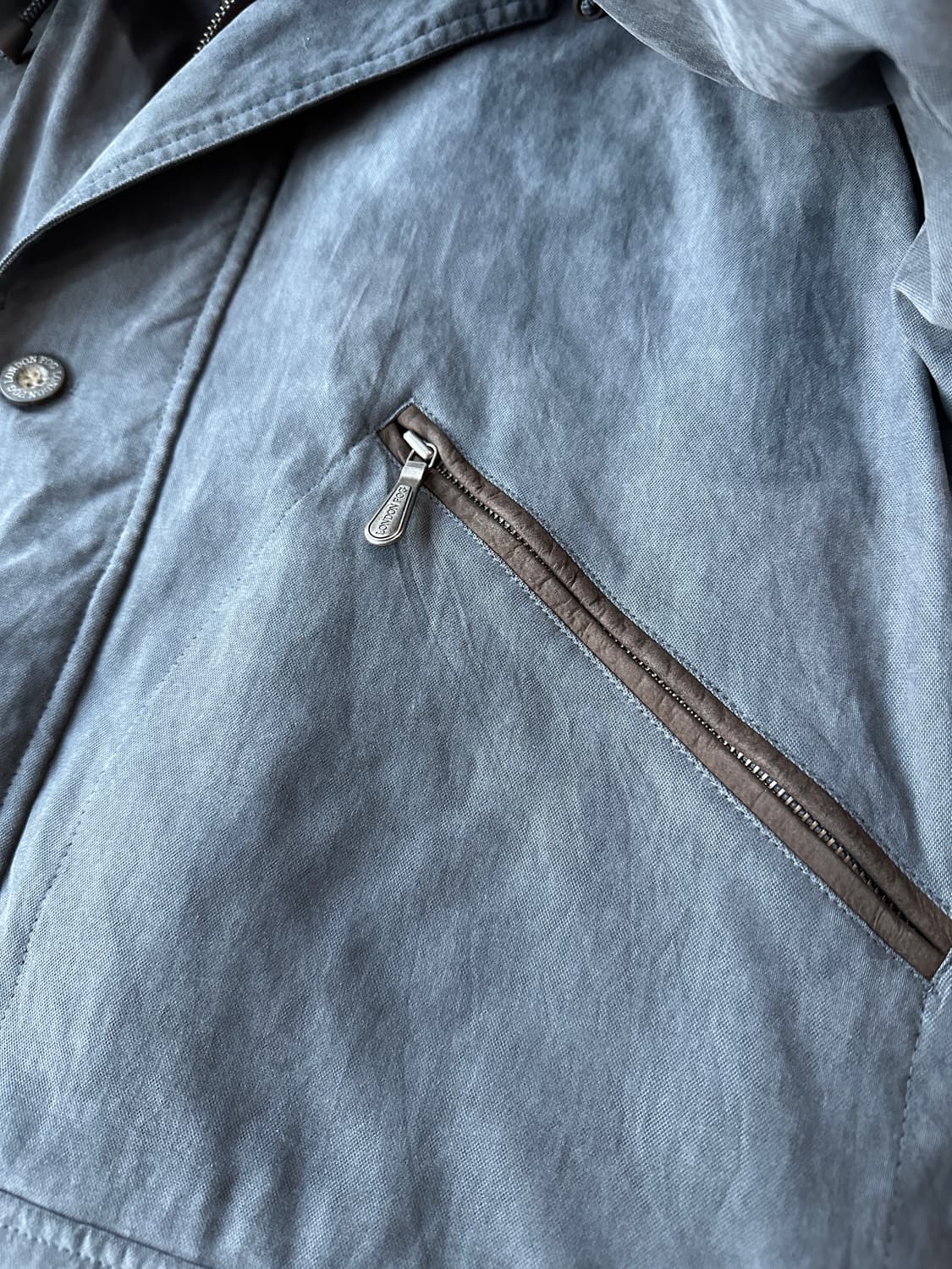 런던포그 후디드 카라 레더 자켓 M 상품이미지3