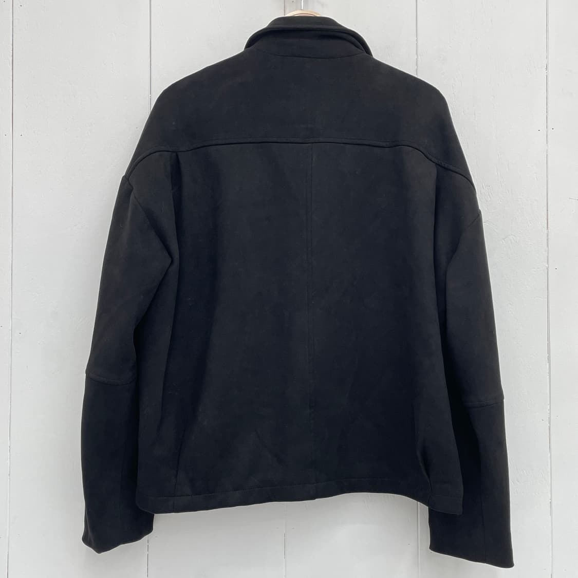 아이러니포르노 스웨이드 터치 크롭 카라 집업 자켓 블랙 상품이미지8