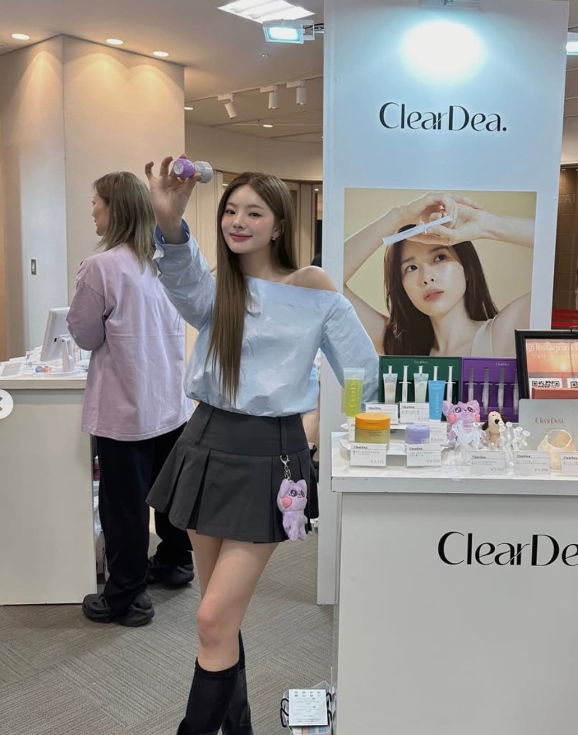 오픈숄더 블라우스 플리츠 치마바지 스커트 코디세트 상품이미지1