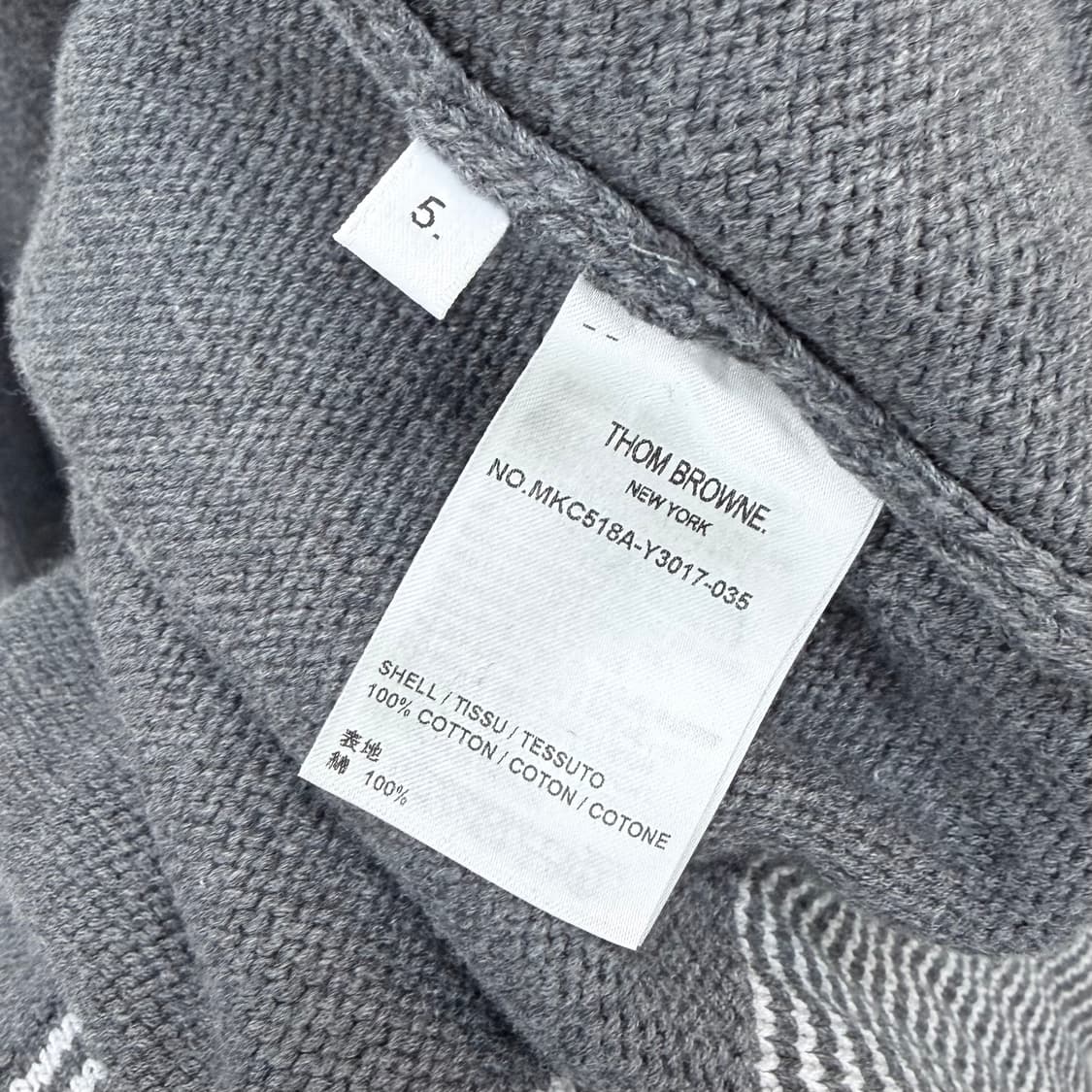 [S+급/5] 톰브라운 사선완장 헥터 인타르시아 가디건 그레이 상품이미지7