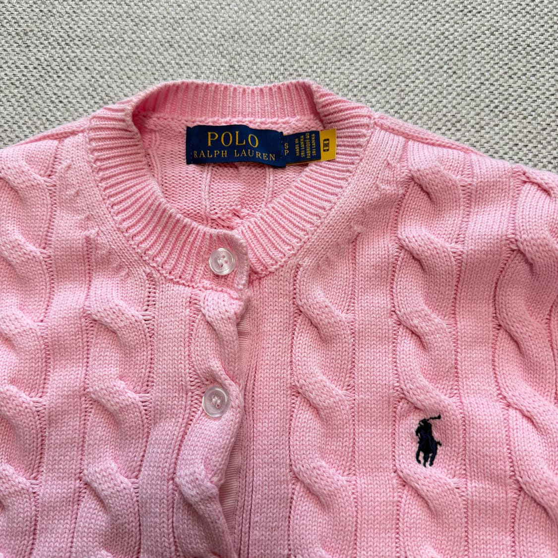 폴로 랄프로렌 핑크 케이블 니트 가디건 상품이미지2