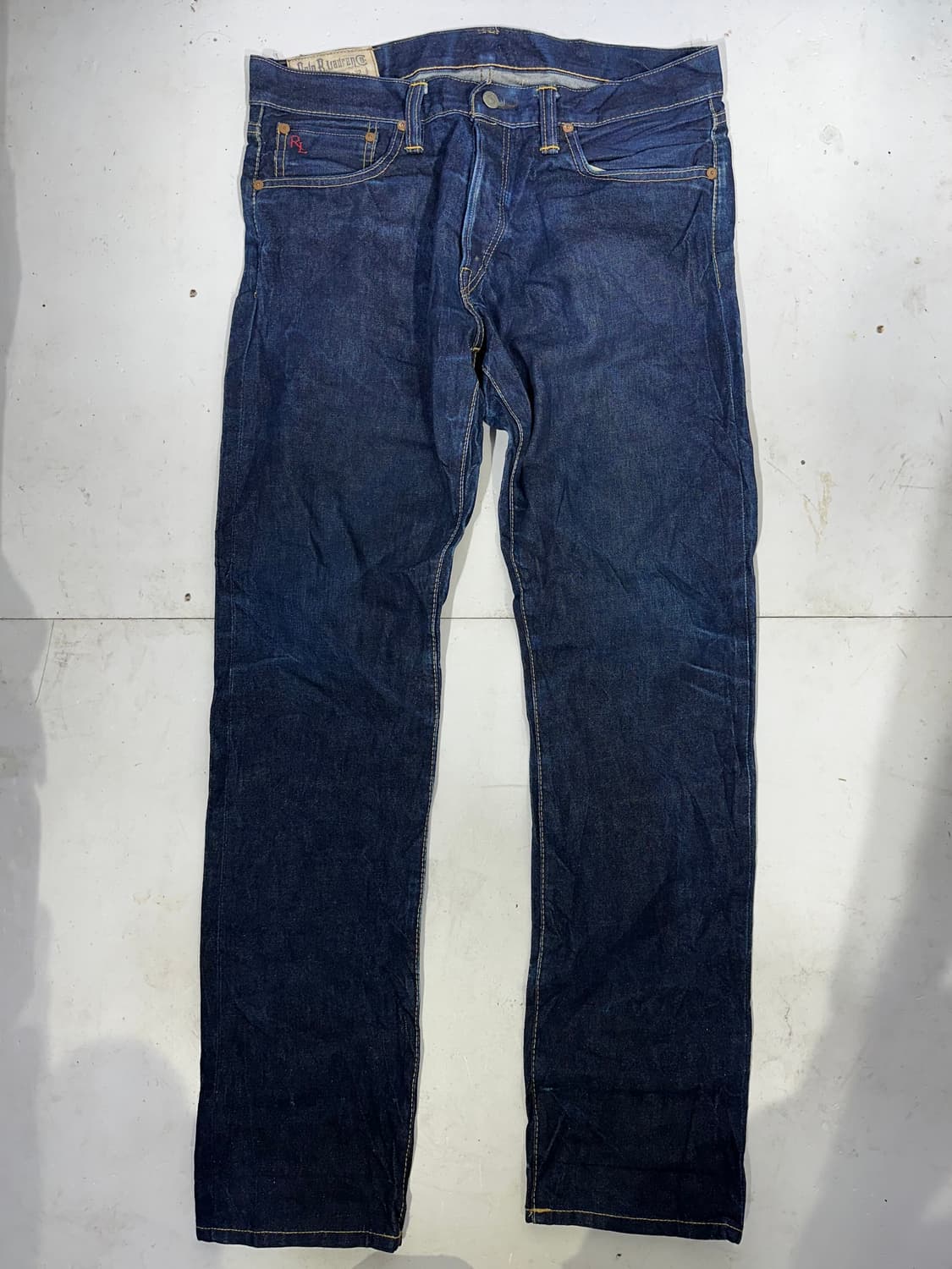 폴로 진청 가죽탭 스트레이트핏 데님 팬츠 청바지  상품이미지4