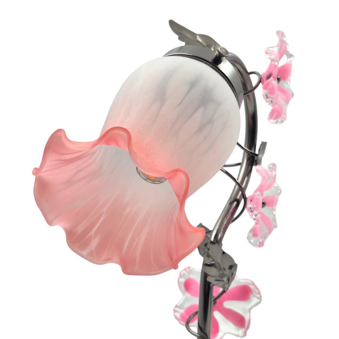 00s 레트로 불투명 프릴 쉐이드 핑크 꽃잎 램프 상품이미지6