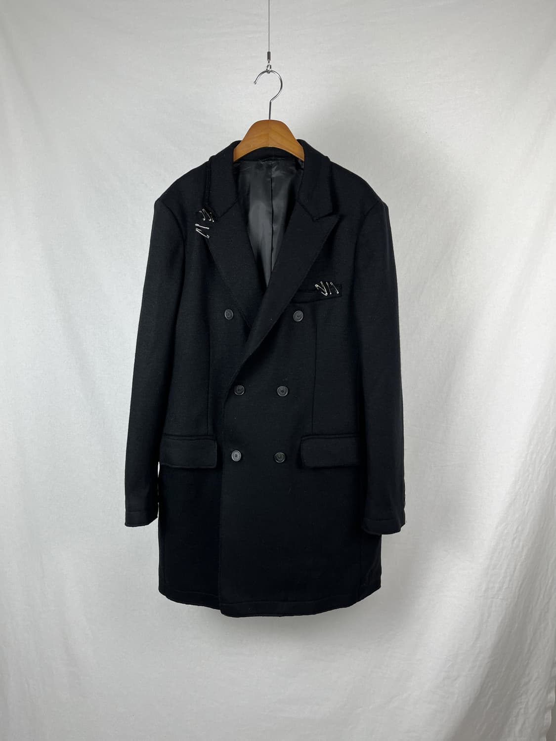 BENETTON 울 혼방 디스컷팅 더블 코트 상품이미지1