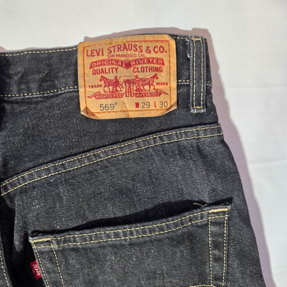 [W29L30]00s 리바이스 569 루즈스트레이트핏 블랙 데님팬츠 상품이미지7