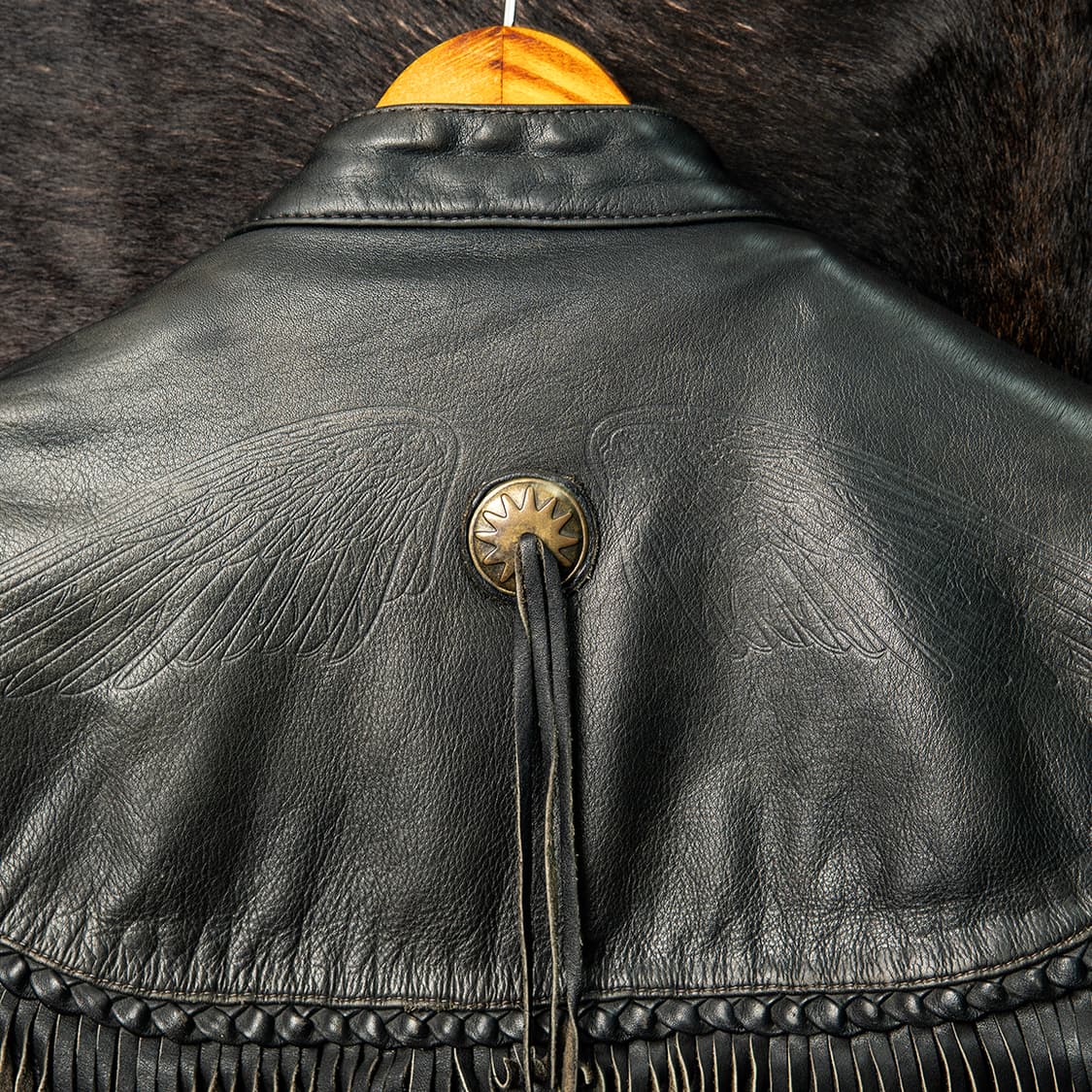 [105] 80s~ 할리데이비슨 Willie G 프린지 레더 라이더자켓 상품이미지2