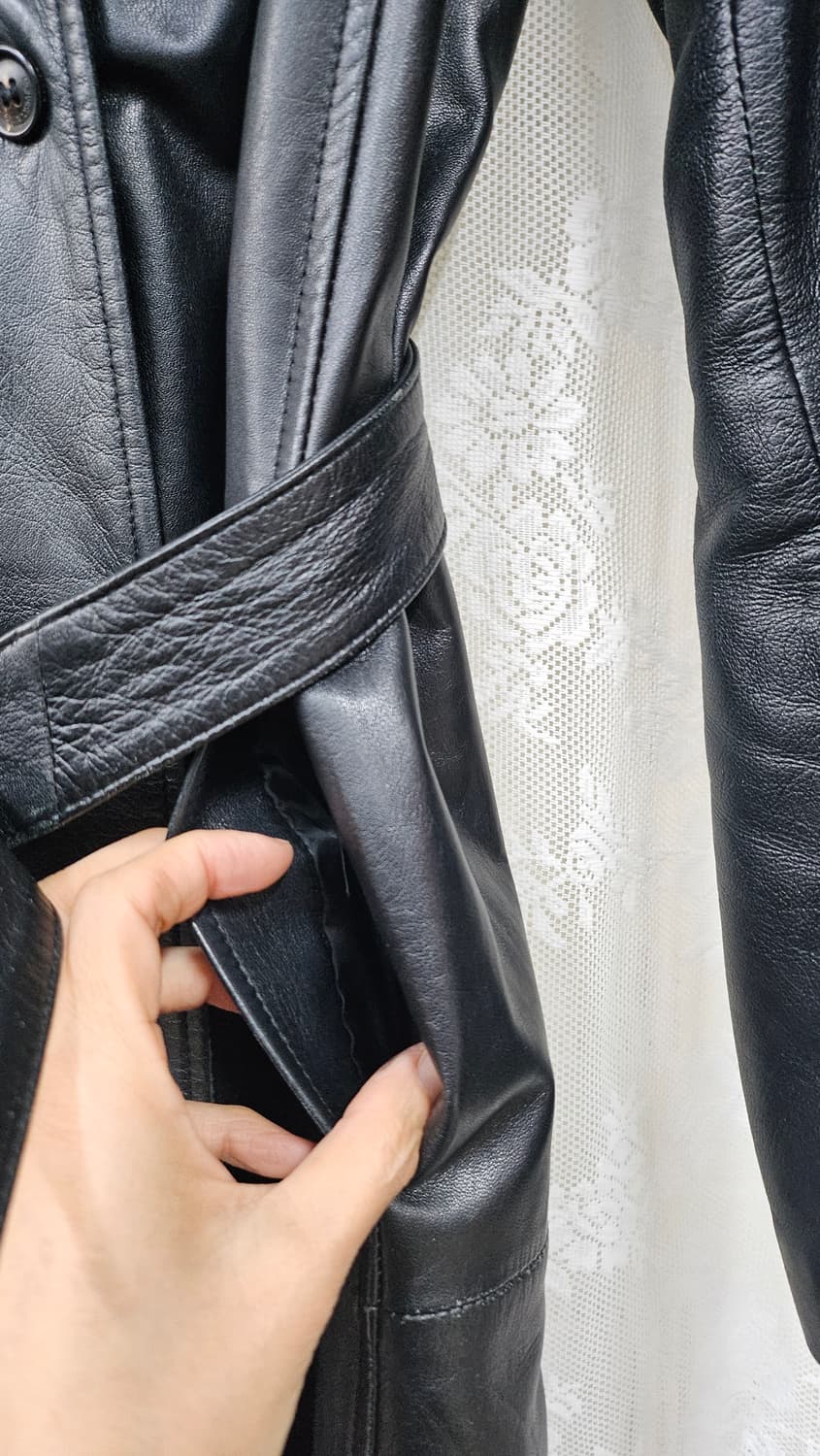 여성더블 가죽 트랜치코트 55 상품이미지5