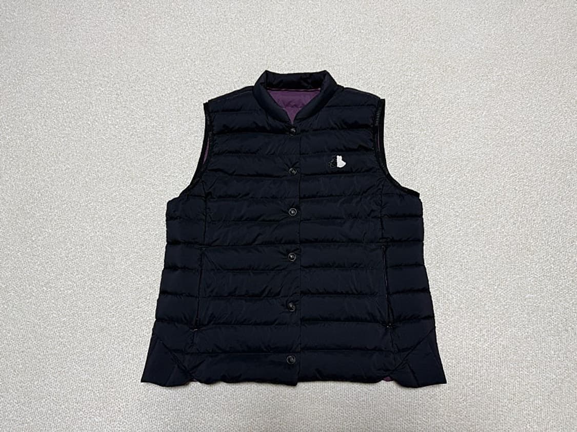 블랙앤화이트 구스다운 경량패딩 조끼 여성용 100호 77사이즈 상품이미지1