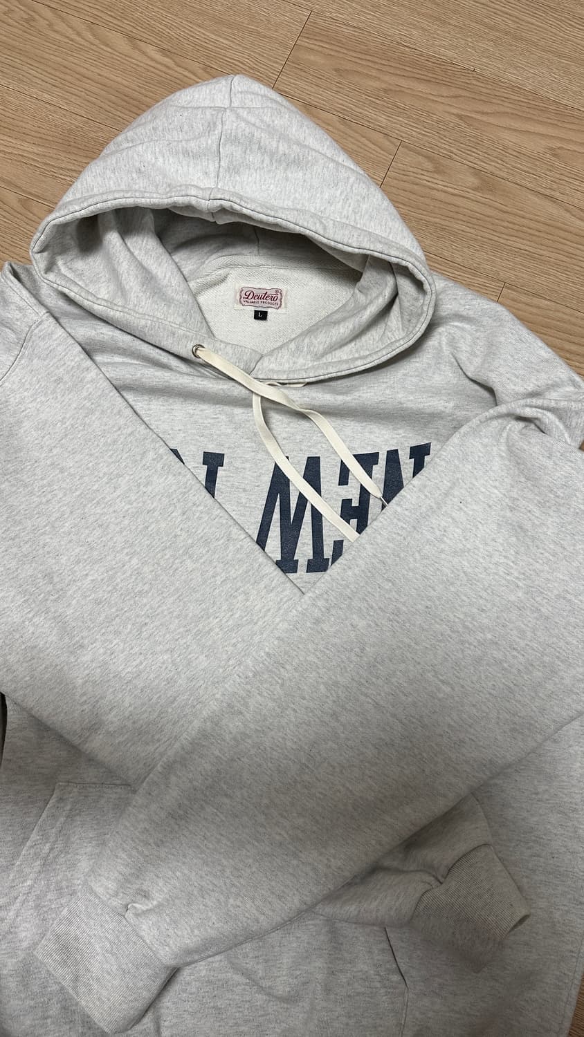 [L] 듀테로 뉴욕 후드티 멜란지 그레이 상품이미지3