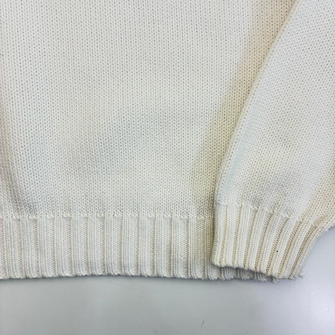 Polo   폴로 랄프로렌 자수 코튼 화이트 크루넥 니트 상품이미지4